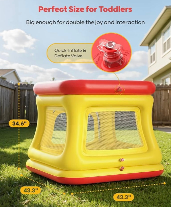 QPAU 3-in-1 Toddler Ball Pit & Trampoline