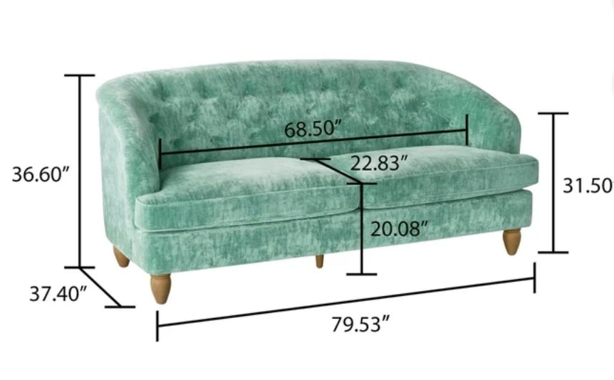 VELVET TUFTED SOFA – LUXURY LOOK!
