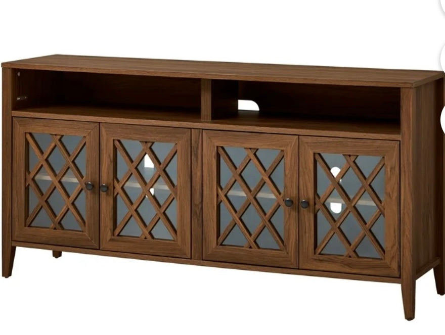 Better Homes & Gardens Trellis Luxury TV Stand – Walnut Finish (Solid & Elegant