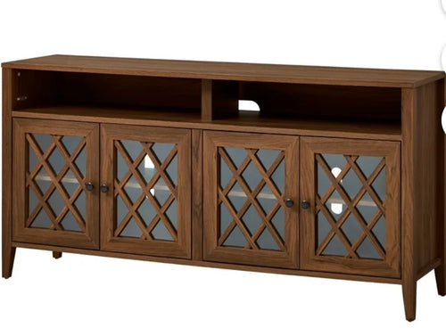 Better Homes & Gardens Trellis Luxury TV Stand – Walnut Finish (Solid & Elegant