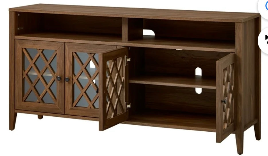 Better Homes & Gardens Trellis Luxury TV Stand – Walnut Finish (Solid & Elegant