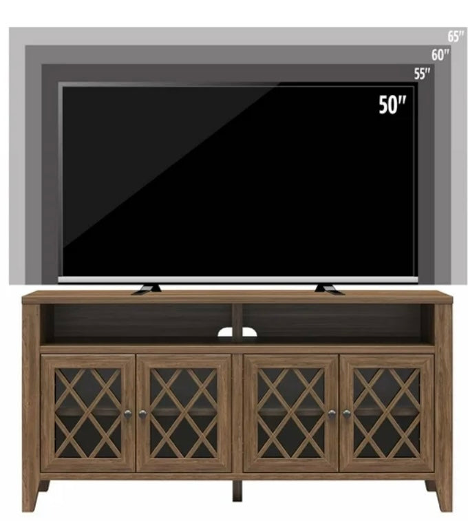 Better Homes & Gardens Trellis Luxury TV Stand – Walnut Finish (Solid & Elegant