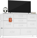 Furnulem Dresser for Bedroom with 9 Fabric Drawers for 55'' Long TV Stand